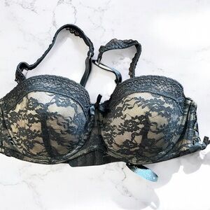 *NWT* Adore Me Black Lace Underwire Bra Size 38B Sexy Lingerie Push Up Bra